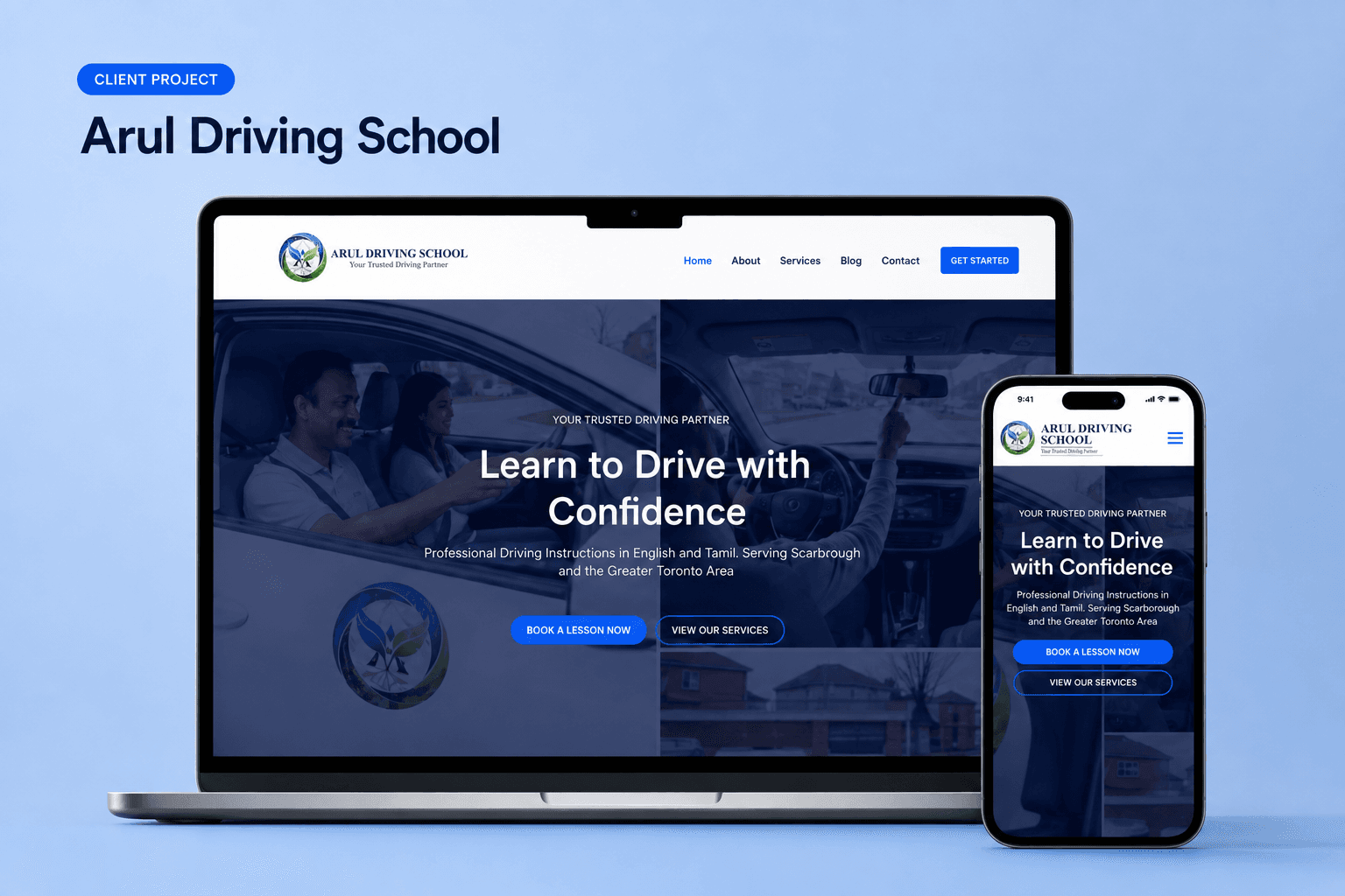Arul Driving School — AI-generated presentation based on Milan’s project references