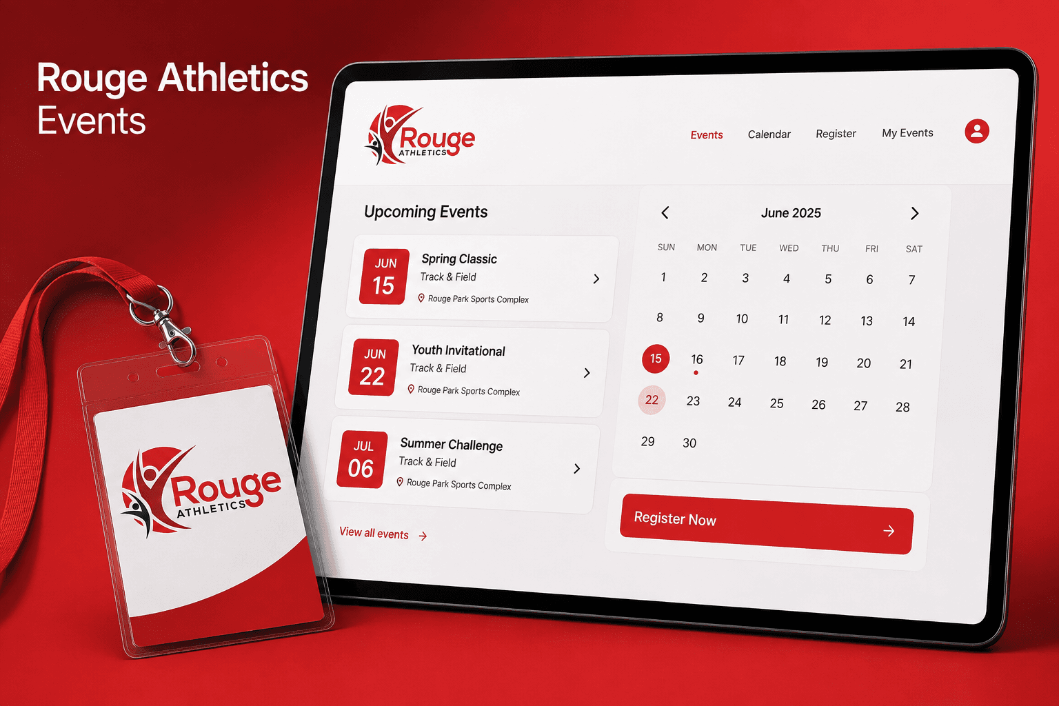 Rouge Athletics Events — AI-generated presentation based on Milan’s project references